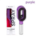 Spray Detangling Hair Brush with Refillable Water Mist — PURPLE